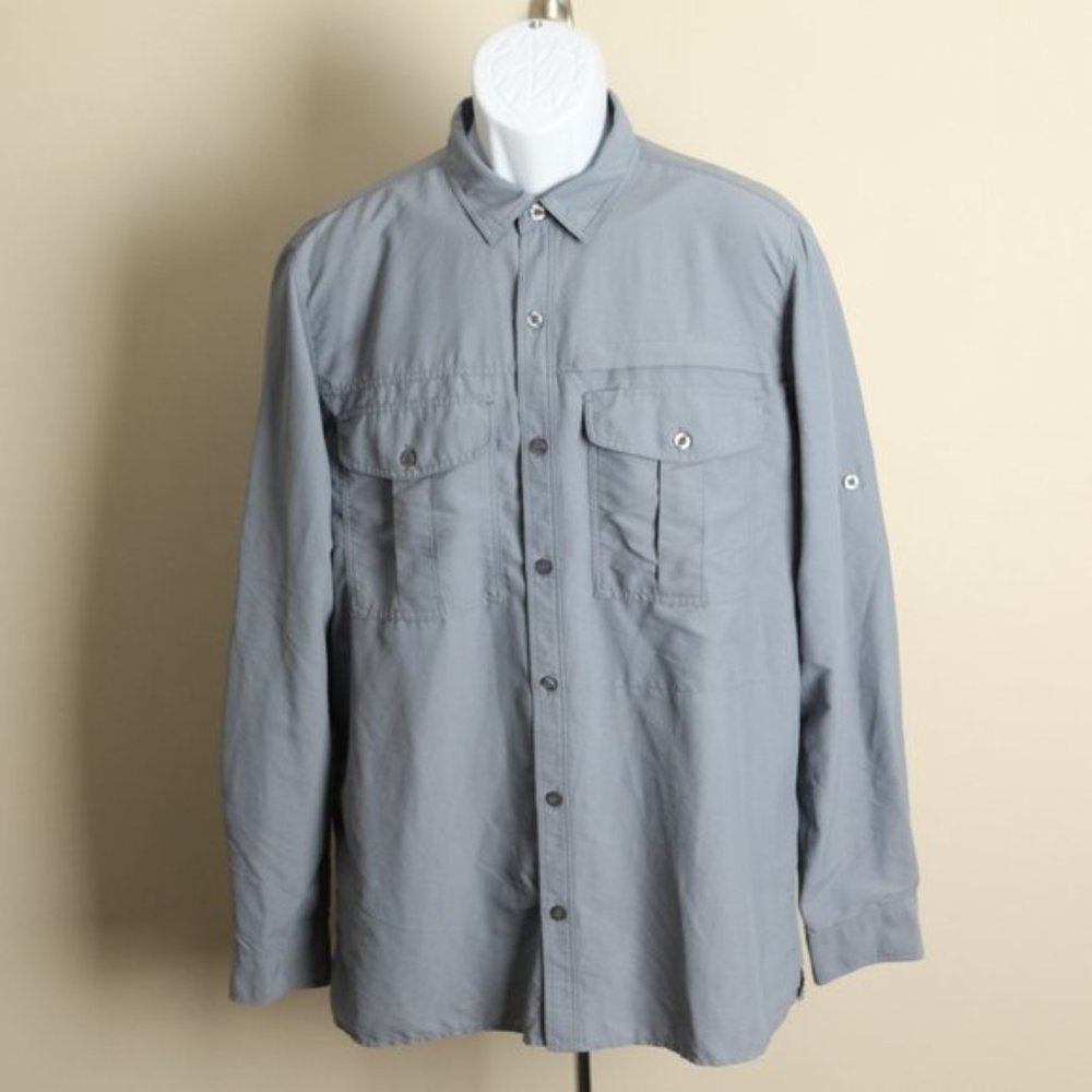 ROHAN Men's slate blue vented long sleeve Insect Shield shirt l/s Medium M